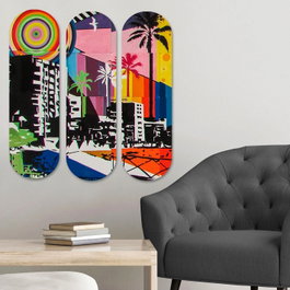 Wallity Cuadro Decorativo de MDF Multicolor (3 Piezas)
